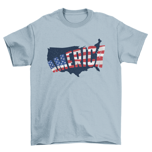 American Map Silhouette Graphic Tee